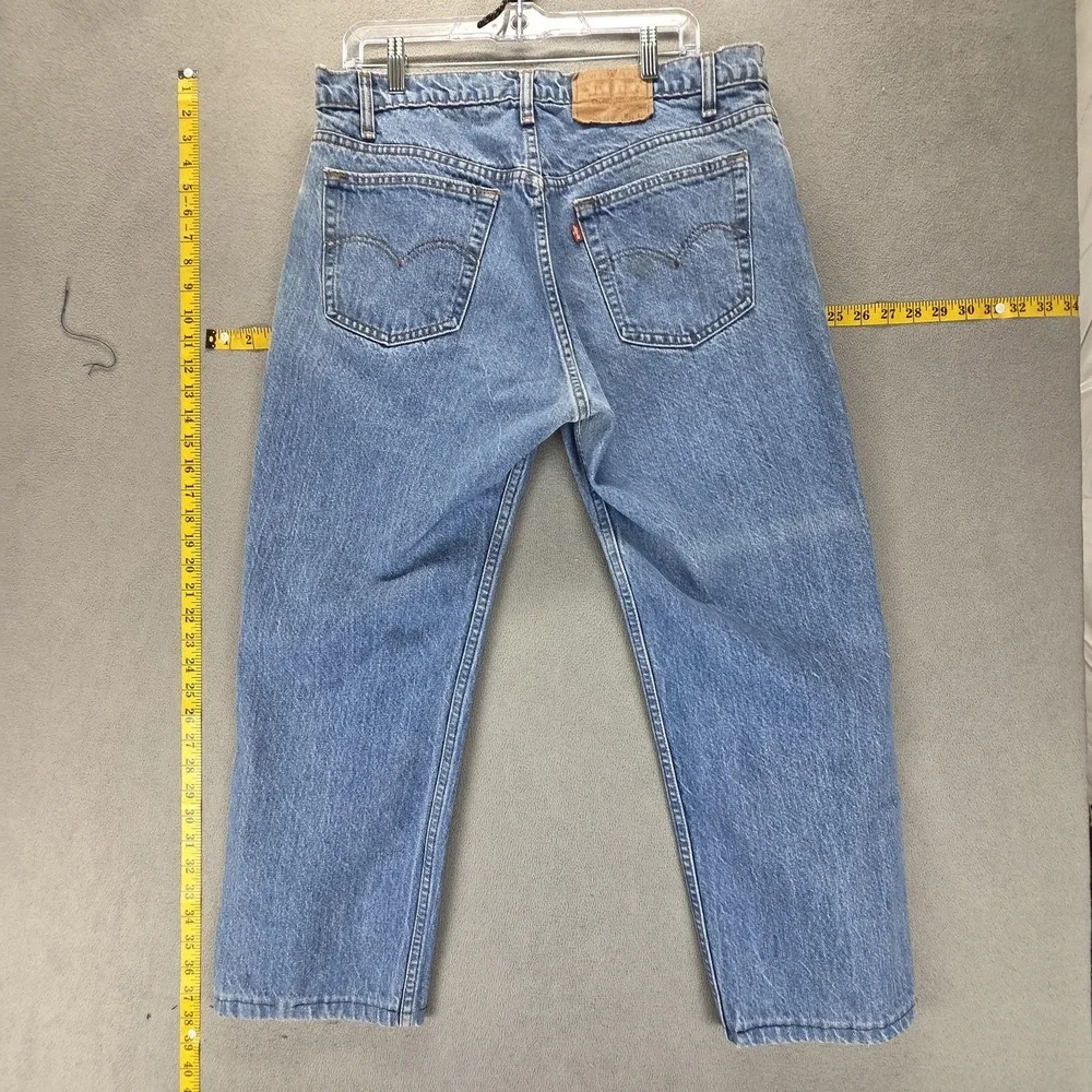 Vintage Levis 505 Jeans Mens Blue Straight Zip Fly USA Altered Hem Fits 34x26